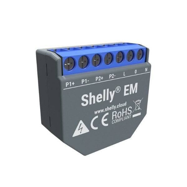 shelly em contor de energie monofazat cu 2 canale cu controlul contactorului